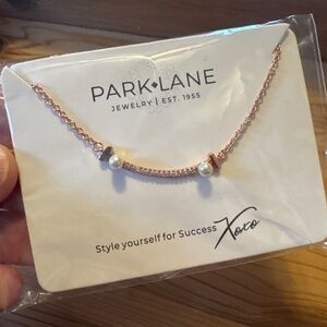 NWT Park Lane Pearl and CZ Smile Necklace on Rose Gold